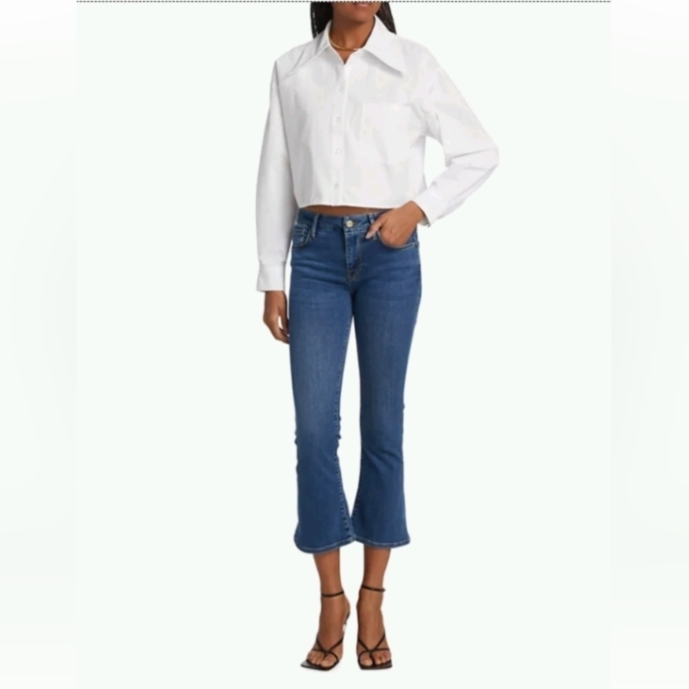 Frame Le Crop Mini Boot High-Rise Stretch Boot-Cut Jeans sz 30